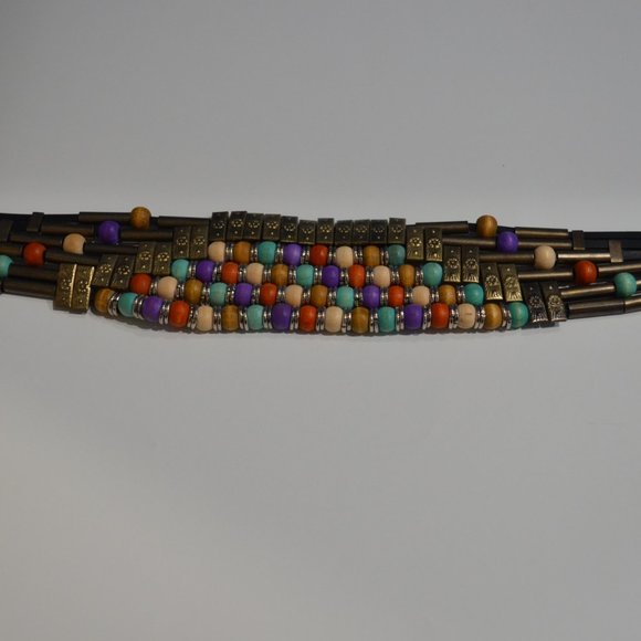 Vintage Boho Beaded and Metal Fun Fashion Belt